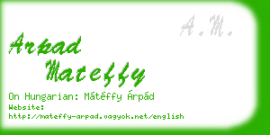arpad mateffy business card